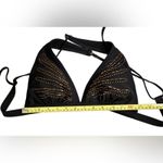 Xhilaration  Beaded Black String Bikini Swim‎ Top LARGE Swimwear Vacation Beach Photo 5