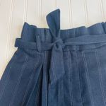 Leith Blue Pinstripe Paperbag Waist Shorts Sz Small Photo 1