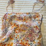 H&M Floral linen cami tie Semi crop tank Summer Boho Photo 0