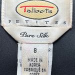 Talbots ‎ Floral 100% Silk Fit and Flare Lined Dress 8P Petite Back Zip Ruched Photo 3