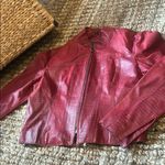XOXO Vintage Y2K Red Crocodile Leather Biker Jacket Size Medium Photo 10