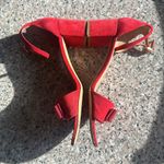 Salvatore Ferragamo  Red Gavina Suede Sandals - Size 10* Photo 2