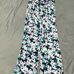 Vince Camuto  Teal Navy Floral Jumpsuit EUC Size S Photo 0