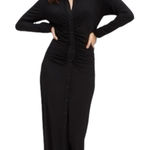 Good American  Soft Touch Ruched Maxi Dress – Black - 2XL - NWT Photo 0