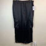 Sanctuary Eve Satin Cargo Pants Womens Size 31 Black NWT Photo 2