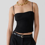 J.Crew NWT Sweetheart Bustier Top in Drapey Crepe size 4 in Black Photo 0