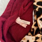Leopard Print and Burgundy Cowl Neck top Red Size M Photo 3