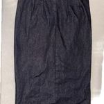 Urban Renewal midi denim skirt dark wash size small long zipper in back Photo 0