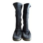 UGG  Australia Cardy III Knit Button Foldable Blue Boot 7 Lamb Fleece‎ Shearling Photo 11