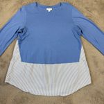 J.Jill Striped Tunic Top Long Sleeve Layering Blue White Size‎ M Minimalist Size M Photo 8