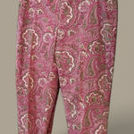 Talbots Women's  Capri Pants Paisley Cotton Candy Palm Desert Size 8p Side Zip Photo 0