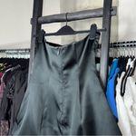 Helsa Heavy Satin Strapless Mini Dress in Black Photo 8