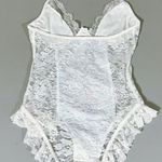 White Halter Frill Floral Lace Angel Cherubs Graphic Teddy Onesie Playsuit Bodysuit Lingerie Size S 🤍👼🏻✨ Photo 1