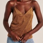 Abercrombie & Fitch Faux Suede Cami Tank Top Brown Medium Quiet Luxury Fall Photo 0