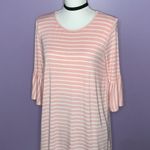 Reborn J Boutique Pink and White Bell Sleeve Top Photo 2