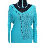 Cache Peek A Boo Metallic Kissed Knit Dbl V Tie Top Stretch Silk $118 NWT New Photo 0