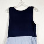Crown & Ivy Crown Ivy Size Small Dress Sleeveless Navy Blue Pinstripe Scalloped Mini 1584‎ Photo 6