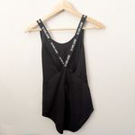 Nike | Black Criss Cross Back Tank White "Just Do It" Word Athletic | Small Photo 3