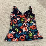 Anne cole Floral Tankini Swimsuit Top multicolor navy blue size small Photo 1