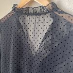 ZARA Sheer Black Ruffle Dotted Blouse Photo 7