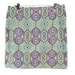 Talbots Skirt Womens 12 Green Blue Kaleidoscope Floral Lined Preppy Classic Boho Photo 2