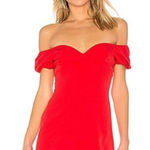 Majorelle  Bridget Mini Dress Size Large Ruby Red Strapless Off the Shoulder Photo 0