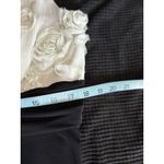 Enfocus Studio En Focus Blk/Cream Dress Size 14W 3D Roses Beads V Neck Sleeveless Knee Length Photo 7
