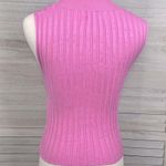 superdown High Neck Crossover Bust Stretchy Ribbed Tank Top Pink-Small Photo 1