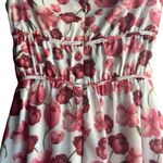 Samantha Sipos Medium Pink Strawberry Floral Front Tie Ruffles Midi Dress Kawaii Pink Photo 6