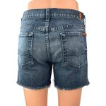 7 For All Mankind Dark Wash Low Rise Frayed Hem Cut Off Denim Jeans Shorts 27 Photo 2