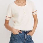 Madewell  Henley Sweater Tee in Rainbow Stripe Photo 0