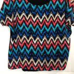 Discreet  Multicolor Chevron Print Scoop Neck Top Size Large Photo 4