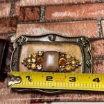 Belt Amber Genuine Leather Rhinestones size S Brown Photo 8