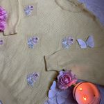Vintage 80s cottagecore yellow sweater Size L Photo 3