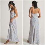 💕FAVORITE DAUGHTER💕 The Satin Blackberry Dress Poppy Floral Print Medium NWOT Blue Photo 1