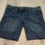 American Eagle  Women's Dark Wash Bermuda Denim Jean Shorts Sz 4 Regular Photo 0
