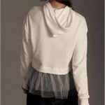 Pilcro Anthropologie Women White Tulle hem Layered Sweatshirt Hoodie size medium Photo 2