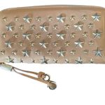 Jimmy Choo Mint  FILIPA Star Studded Zip around wallet  Tan - Caramel Photo 1