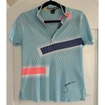 Jamie Sadock Golf Tennis PickleBall Polo Shirt Womens Sz S Blue W/abstract Lines Photo 1