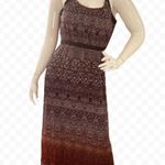 Charlie Jade Printed Accent trim Maxi Cocktail Evening Silk Dress Size M Photo 0