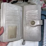 SENDERN Wallet Clutch RFID Blocking Floral Decor Zip Around Gray Gray Photo 6