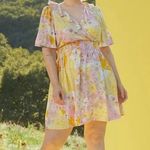 Modcloth [] Marvelous Flower Medley Surplice V-Neck Floral Ruffle Mini Dress XL Photo 11