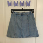 Divided H&M women’s button up light wash denim miniskirt — size 2 Photo 2