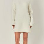 English Factory NWT Cozy Round Neck Cream Textured Knit Sweater Dress Photo 1