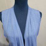 Joseph A  Blue Open Sweater Vest with Tassel Hem Photo 1