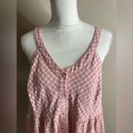 NWT cotton bleu pink plaid empire waist sleeveless top size large Photo 4