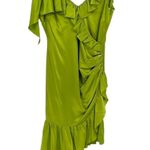 Cinq a Sept 100% Silk Petunya Ruffle Silk Dress in Prickly Pear 6 New with tags! Green Photo 1