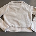 Athleta Tugga Ivory White Sherpa Fleece Full Zip Cropped Jacket XXS Photo 3