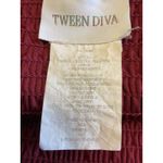 Teens Burgundy Floral Print Square Neck Long Sleeve Tiered Ruffle Midi Dress 16 Red Photo 9