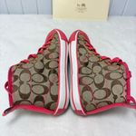 Coach Franca Signature C/Calf High-top Kaki/Pink Women's Size 6.5 Photo 4